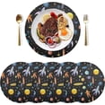 thumbnail image 3 of Round Braided Placemats Set of 6,Planet Flyer Washable Dining Table Durable PVC 15 Inch Non-Slip Heat Resistant Place Mats for Table Decor Home Decor, 3 of 7