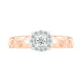 thumbnail image 2 of DGOLD 10kt Rose Gold Round White Diamond Abstract Promise Ring for Women (1/5 cttw), 2 of 3