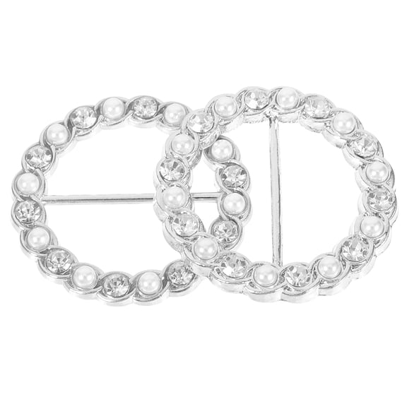 DEEPCRAFF Fashion Accessory Scarf Buckle For Women Zircon Round 2Pcs