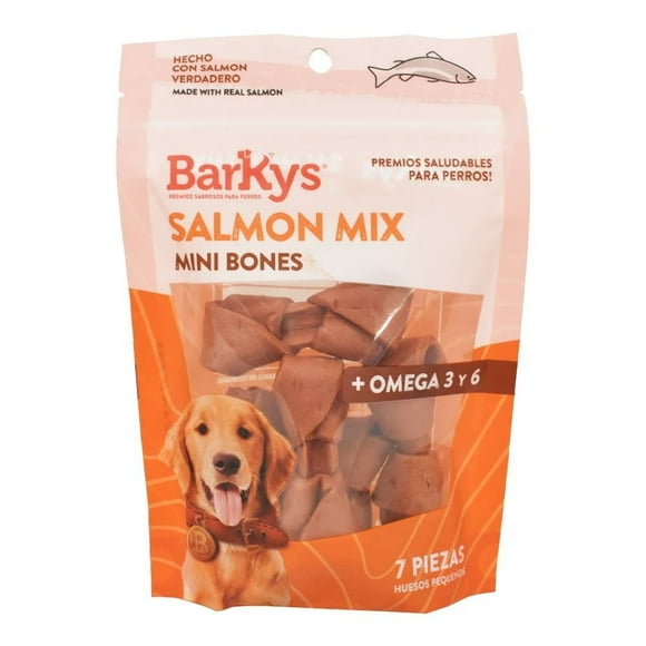 Botana para Perro Barkys Salmon Mix Mini Bones 7 Pzas