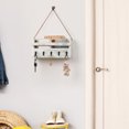 thumbnail image 3 of letter holder, hanging mail sorter organizer wall-mounted with 5 hooks, rustic wood keychain for wall decoration, 3 of 6