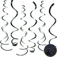 thumbnail image 1 of 30 pcs Black Hanging Swirls Decorations Swirl Party Decorations Plastic Party Streamer for Ceiling 26"", 1 of 5