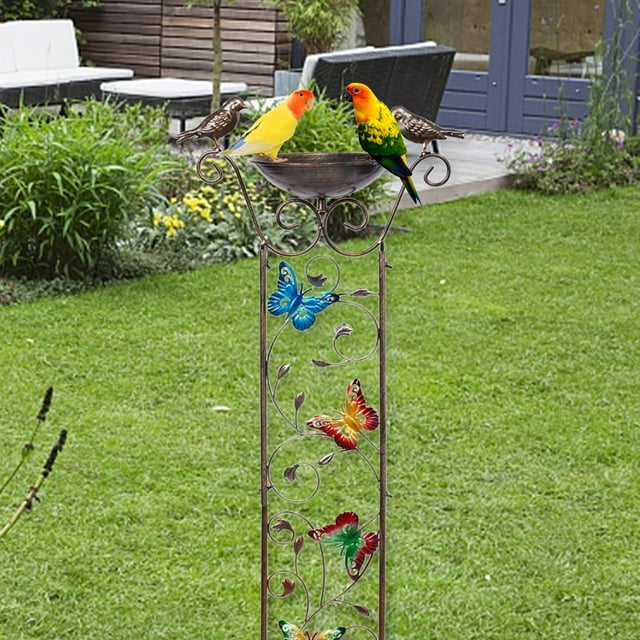 Baño para pájaros con enrejado de jardín Colamx altura 100 cm para flores trepadoras Mariposa