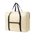 thumbnail image 2 of Large Capacity Foldable Luggage Bag Waterproof Travel Storage Bag with Wheels for Moving Clothes and Organizing Belongings, UKHBMC | Beige, 2 of 9