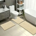 thumbnail image 5 of Bathroom Rugs Sets 3 Piece, Soft Absorbent Microfiber Bath Mats and U-Shaped Contour Toilet Rug, Plush Shaggy Bath Mat Set for Bathroom, 5 of 14