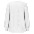 thumbnail image 7 of Eyelet Lace Sweatshirts for Women Long Puff Sleeve Crew Neck Tunic Tops Fall Fashion Trendy Solid Color Loose Casual Blouses, 7 of 7