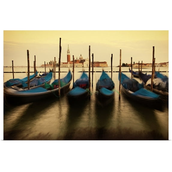 Great BIG Canvas | Rolled Scott Stulberg Poster Print entitled Gondolas in Venice, Italy