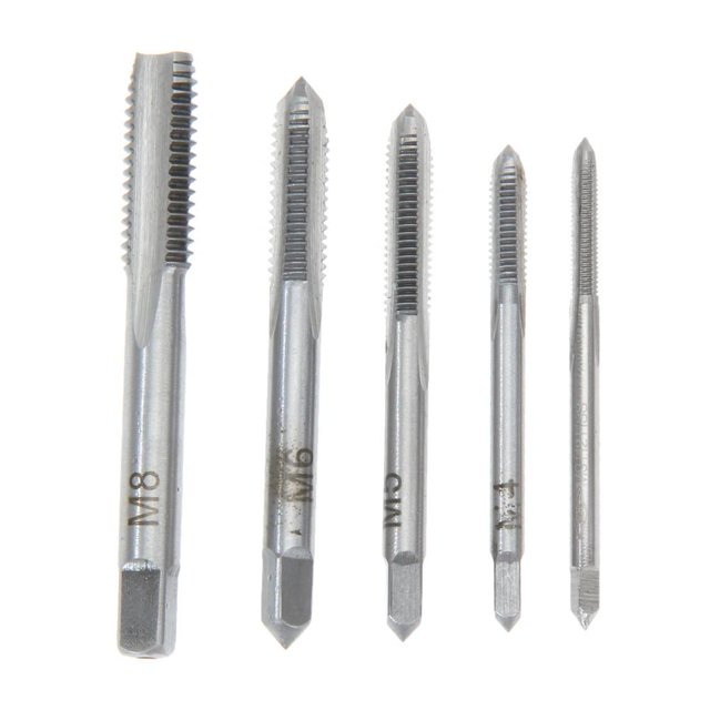Kuymtek 5 Unids/set HSS M3 M4 M5 M6 M8 Máquina Espiral Punto Recto Tornillo Estriado