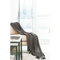 thumbnail image 2 of Fabstyles Herringbone Stripe Cotton Throw with Fringe, Lightweight Breathable Throw Blanket, 2 of 3