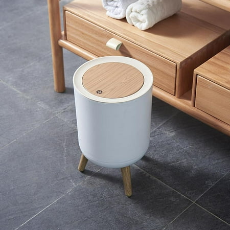 Nordic Style Trash Bin Push Lid Dustbin Bathroom Toilet Tabletop ...