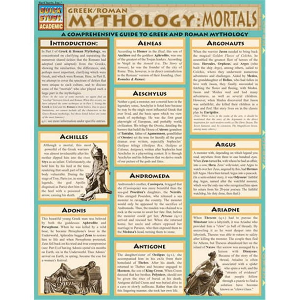 BarCharts- Inc. 9781572224797 Mythology- Grec- Romain Mortels