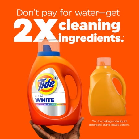 Tide Ultra White Liquid Laundry Detergent, Brilliant Whitening + Color Protect, 84 fl oz, 59 Loads