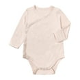 thumbnail image 1 of Bellafa Infant Baby Boy Girls Long Sleeve Side-Snap Bodysuit Onesies Unisex Newborn Romper Sleepers With Mitten Cuff 0-24M, 1 of 8