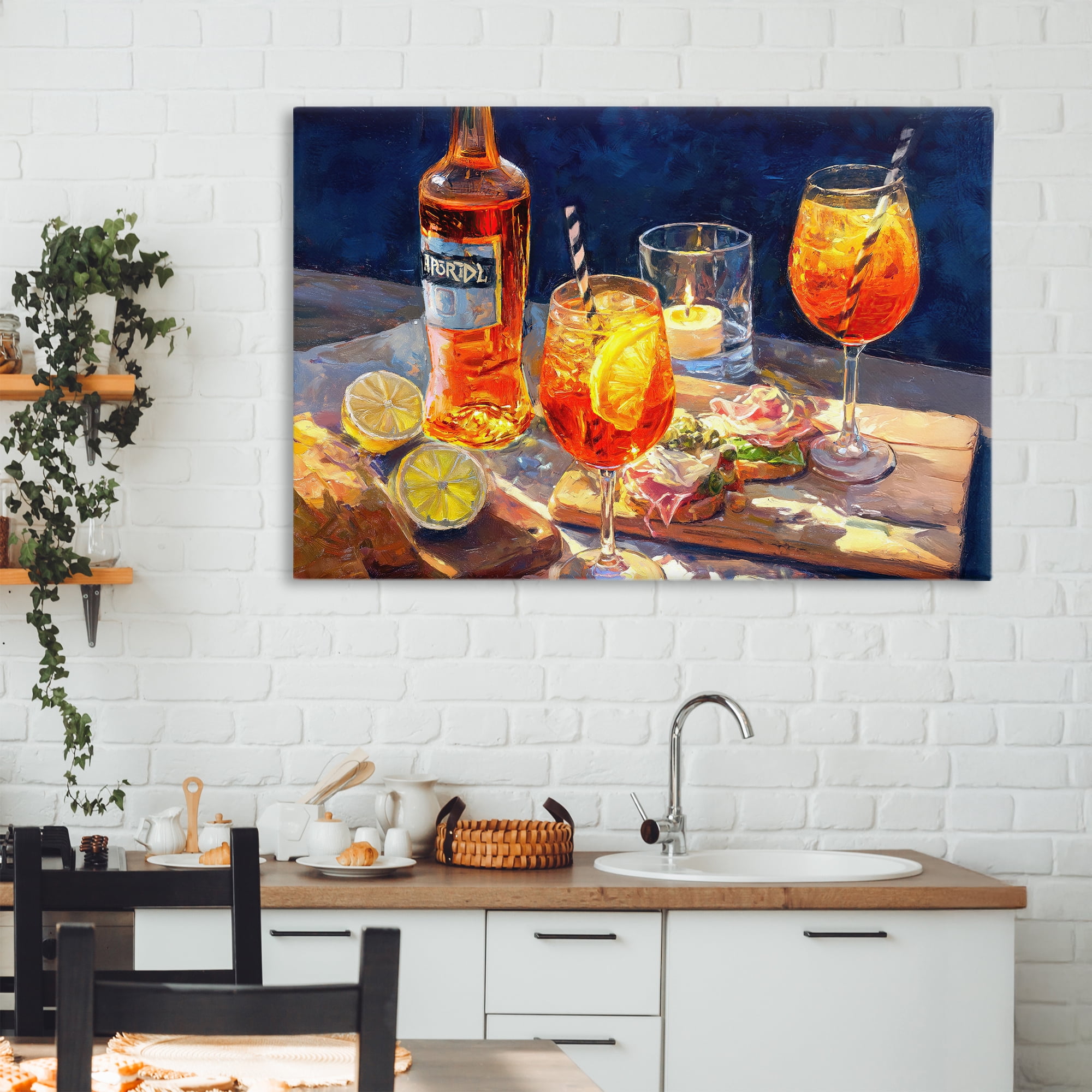 Sprits Table Still Life Canvas Wall Art, design by Ziwei Li
