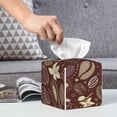 thumbnail image 6 of Picia Coffee and Flowers Pattern Tissue Box Cover,PVC Leather Square Holder,Tissue Box Holder with Magnetic Bottom,Facial Paper Organizer Dispenser-5.2"X5.2"X5.2", 6 of 8