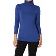thumbnail image 1 of TheMogan Women's PLUS Essential Soft Jersey Ruched Turtle Neck Long Sleeve Slim Fit Top, 1 of 7