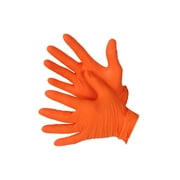 Angle View: Orange Disposable Medical Nitrile Powder Free Gloves. Size: 2X-Large Lot of 8 Pack(s) of 1 Bag/Box