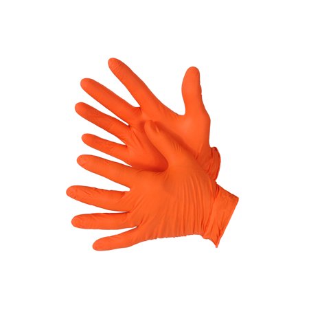 Orange Disposable Medical Nitrile Powder Free Gloves. Size: 2X-Large Lot of 8 Pack(s) of 1 Bag/Box