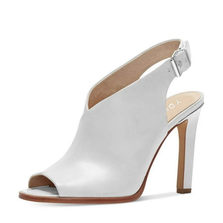 YDN Women s Peep Toe High Heel Sandals Backstrap Slingback Stiletto Pumps Shoes with Buckle Size 6 White