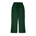 thumbnail image 5 of SNKSDGM Women's Plus Capri Pants for Women Plus Size Dressy Black Pants for Women Plus Size Tall Capri Pants for Women Casual Summer Wide Leg Pants Stretch Palazzo Pants with Pockets Capris, 5 of 6