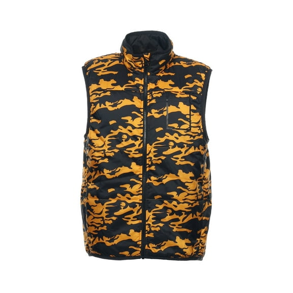 Puma Gilet Mens Camo Puffer Insulated Vest (Large, Zinia/Black)