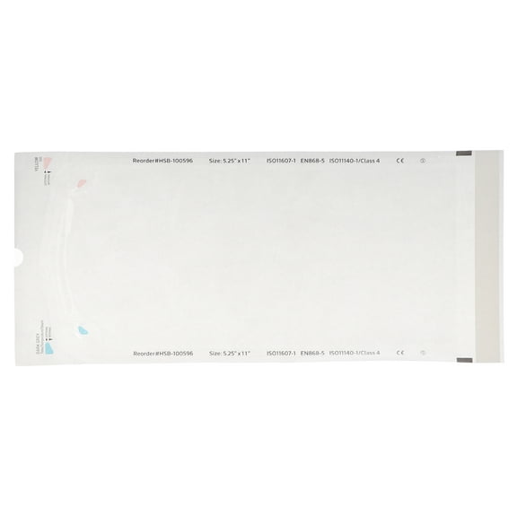 House Brand Dentistry 100596 HSB Self-Sealing Sterilization Pouches 5.25" X 11" Paper/Film Clear 500/Bx