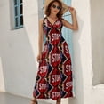 thumbnail image 5 of Stop Sign Dress Fashion Boho Beach Long Dresses Female Party Printed Maxi Dress, 5 of 9