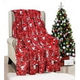 thumbnail image 4 of Santa''s Little Helper Collection Festive and Cuddly Holiday Microplush Throw Blanket (50" x 60") - Ho Ho Ho - Christmas Throw Blanket, 4 of 6