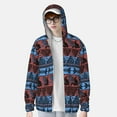 thumbnail image 2 of Gaeub Vintage Corn Pattern in Red Blue Men's and Women's UPF 50+ Long-Sleeved Sun Protection Clothing, Fishing Shirt Long Sleeve Zip-X-Large, 2 of 7