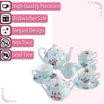thumbnail image 4 of Set de té Brew To A Tea Floral, 13 piezas, porcelana, color azul adulto, 4 of 9