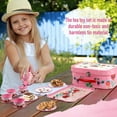 DFantiX Kids Tea Set 15Pcs Pink Tin Tea Party Pretend Play Set with — free download