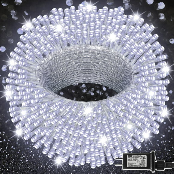 Cadena de luces LED LJLNION 300 de 30 m para exteriores e interiores, color blanco