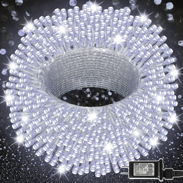 Cadena de luces LED LJLNION 300 de 30 m para exteriores e interiores, color blanco