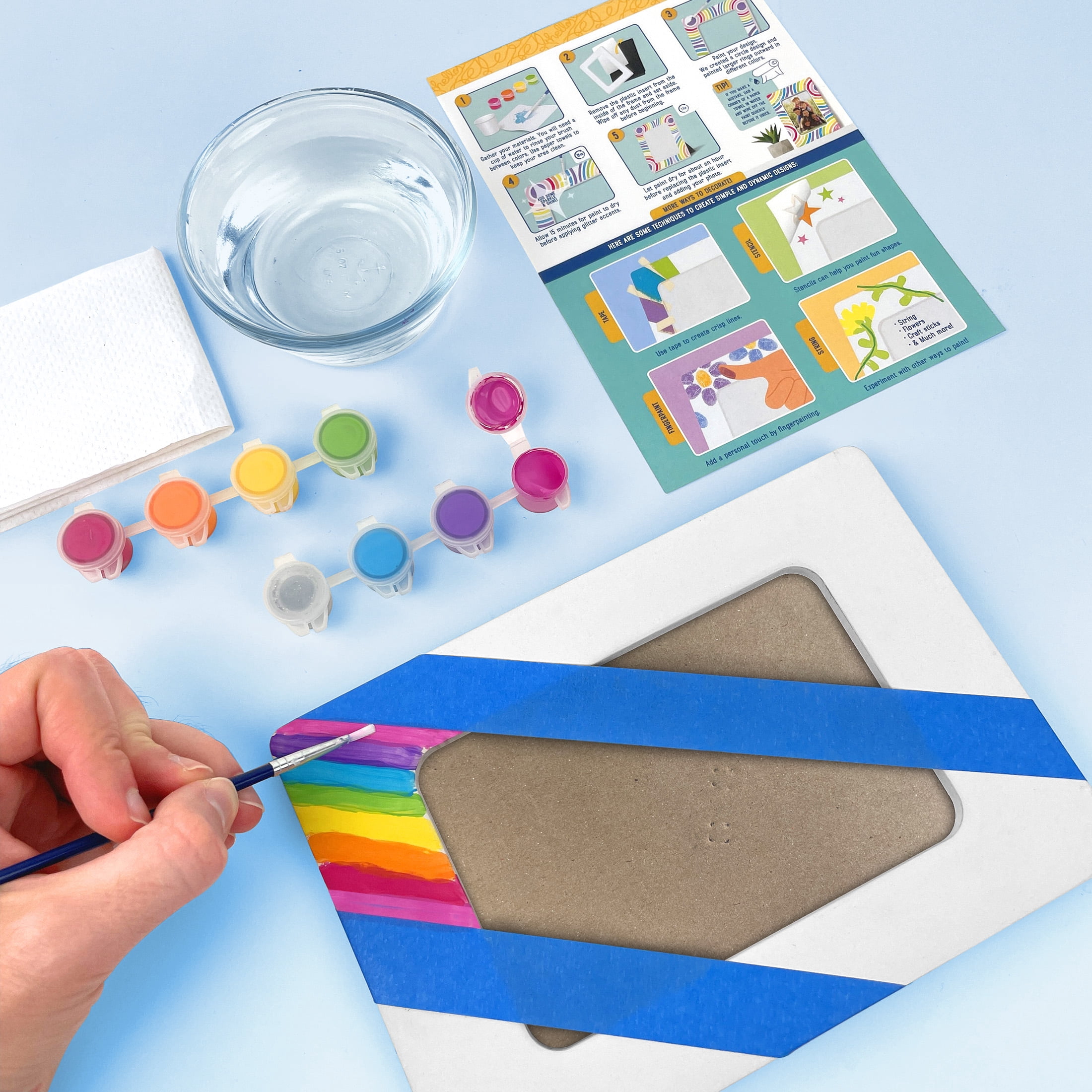 (4 pack) Hello Hobby Paint Your Own Ceramic Frame Kit, White