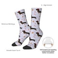 thumbnail image 4 of Haiem Dachshund Dog Pattern Crew Socks – Soft & Durable Moisture-wicking Socks, Stay-Up Fit for Business, Work, and Casual Wear Size 5-11, 4 of 6
