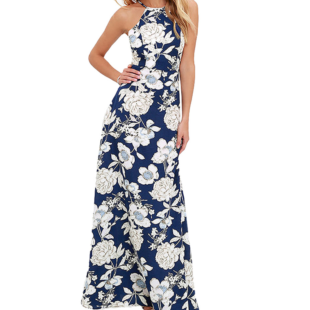 halter neck floral dress