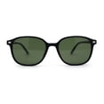 thumbnail image 3 of Elegant Thin Plastic Rounded Rectangle Gentlemens Sunglasses Matte Black Green, 3 of 4