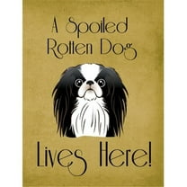 Caroline's Treasures BB1478GF Japanese Chin Spoiled Dog Lives Here Flag Garden Size , Small, multicolor