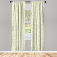 thumbnail image 2 of Ambesonne Spring Curtains, Butterfly Scandinavian Art, Pair of 28"x84", Pistachio Green and White, 2 of 4