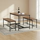 thumbnail image 1 of MUEBLANA - Mesa comedor 4 personas – Minimalista, resistente y fácil de armar – Acero y madera – Ideal cocina o patio – 110x60x75.5 cm – Capacidad 40kg, 1 of 7