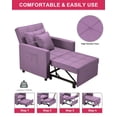 thumbnail image 4 of Litbird Convertible Chair Sleeper Bed, Futon Chair Turns Into Bed, Sofa Chair for Living Room, 3 in 1, Linenette, Purple, 4 of 6