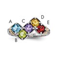 thumbnail image 1 of Sterling Silver & 14k Five-stone and Diamond Mother's Ring Semi-Mount Size 9, 1 of 1
