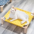 thumbnail image 3 of Hamaca para mascotas, cama elevada amarilla para perros y gatos, cama elevada para gatos, cama para dormir para gatos, características de vanguardia, 3 of 8