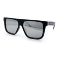 thumbnail image 4 of Kush Mens Color Mirror Flat Top Urban Fashion Horn Rim Sunglasses [Black - Silver Mirror], 4 of 8