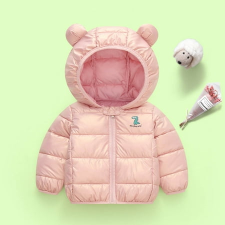 

jsaierl Kids Boy Girl OutWear Coat Winter Warm Hooded Puffer Lightweight Water-Resistant Packable Puffer Jacket Coat