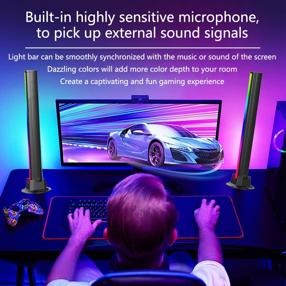 SR Smart LED Light Strip, TV LED Backlight with 8 Scene Modes, Video and Music Sync, RGB TV Light Strip for Gaming PC TV Bedroom Party Home Decor/1PCS