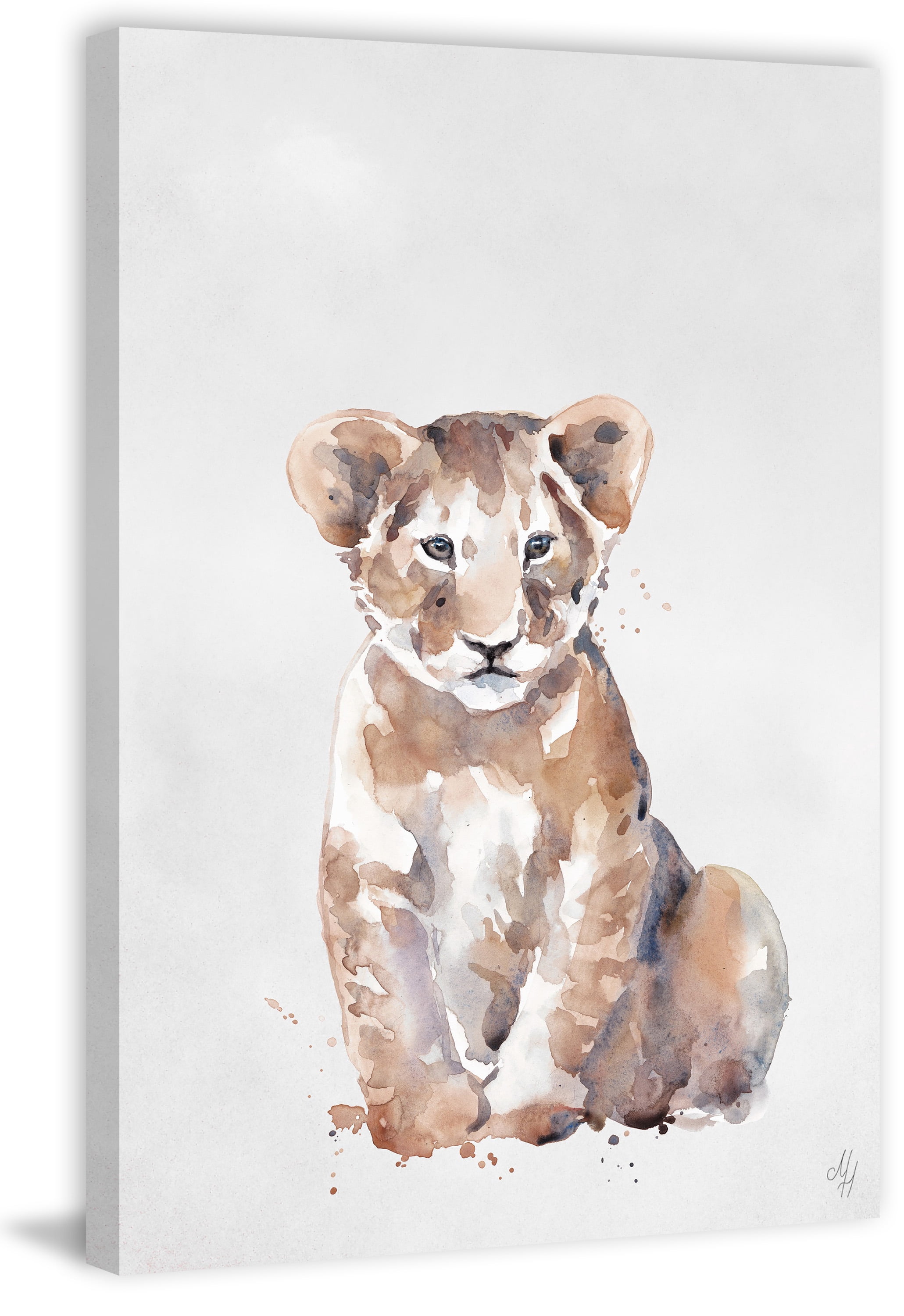 Marmont Hill Cuddly Baby Cub Canvas Wall Art