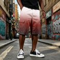 thumbnail image 2 of Mens Baggy Shorts Drawstring Elastic Waist Gradient Cargo Shorts Summer Causal Sport Shorts with Multi-Pockets, 2XL, 2 of 6