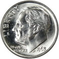 thumbnail image 1 of 1963 Roosevelt Dime BU Uncirculated Mint State 90% Silver 10c US Coin, 1 of 2