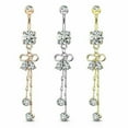 thumbnail image 4 of Ribbon Dangle Belly Button Ring 14g Surgical Steel Body Jewelry, 4 of 4